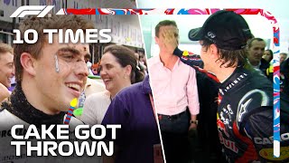 10 Times Cake Got Thrown In Formula 1 [upl. by Alika802]