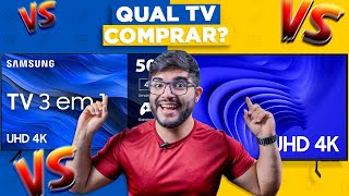 COM ELAS Smart TV 3 em 1 da Samsung Modelo CU7700 vs DU7700 Mudou muito Qual comprar [upl. by Aigil]