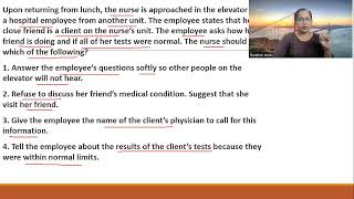 NCLEX RN QUESTION  PATIENT CONFIDENTIALITYPRIVACY RNPREPDHAHAADPROMETRIC CRACK RN EXAMMALAYALAM [upl. by Nuli]