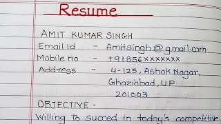 Resume Format in English Resume kaise banaye How to write resume in English Resume for freshers [upl. by Joerg]