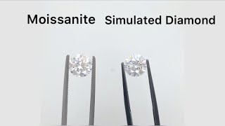 Comparison Video  Moissanite VS Simulated Diamond by Lannyte Gemstones [upl. by Klapp275]