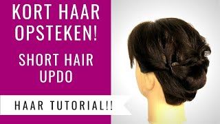 KORT HAAR OPSTEKEN  SHORT HAIR UPDO  Dazzling Beauty [upl. by Rep]