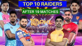 Pro Kabaddi Season 10  Top 10 Raiders After 19 Matches  PKL Top 10 Raiders [upl. by Anuahsed]