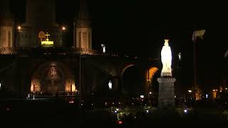 Mariale Procession aux flambeaux at the Sanctuaire de Lourdes  23 October 2024 [upl. by Pearline]