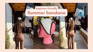 Crochet Summer Bandana Tutorial [upl. by Tsenre215]