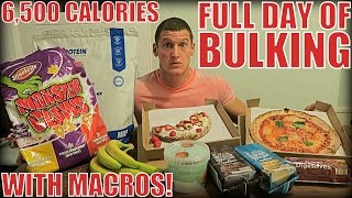 6500 CALORIES Full Day of Bulking  All Macros Counted [upl. by Tioneb]