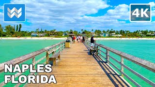 4K Naples Beach Pier in Florida USA  Walking Tour Vlog amp Vacation Travel Guide 🎧 Binaural Sound [upl. by Arrej517]