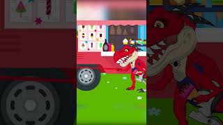 SPIDER MAN DINOSAURS BRACHIOSAURUS VS RADIATION T REX Car Lost Dinosaurs Jurassic World shorts [upl. by Sirenay]