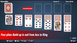 How to play Classic Solitaire Klondike 100 FREE  No download [upl. by Airreis192]