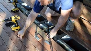 How to Straighten Bent or Bowed Decking Boards Hardwood Decking Crooked decking Kwila [upl. by Ryley777]