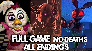 FNAF SECURITY BREACH FULL GAME  NO DEATHS  ALL 6 ENDINGS Good Bad Worst Secret true [upl. by Hillie899]