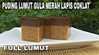 RESEP PUDING LUMUT GULA MERAH LAPIS COKLAT‖RECIPE PUDING MOSS BROWN SUGAR LAYER CHOCLATE [upl. by Anitsud]