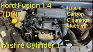 Ford Fusion 14 TDCI Diesel Injector Problems Misfire Cylinder 1 I Use A New Carbon Cleaning Machine [upl. by Tutt995]