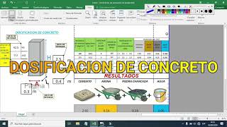 Dosificacion de concreto  hoja de calculo gratis [upl. by Lillith694]