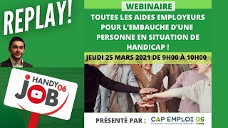 TOUTES LES AIDES EMPLOYEURS POUR LEMBAUCHE DUNE PERSONNE EN SITUATION DE HANDICAP [upl. by Kirschner]