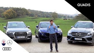 Audi Q7 vs MercedesBenz GLE vs Maserati Levante  Comparativa  Quadises [upl. by Ecirp179]