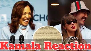 OMG Kamala Harris Reacts to Taylor Swifts Presidential Endorsement [upl. by Airret56]