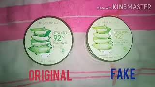 NATURE REPUBLIC ALOE VERA SOOTHING GEL REVIEW FAKE VS ORIGINAL My Review ROMA CHANNEL [upl. by Nnahtur216]