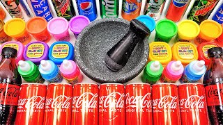 Satisfying Video Making Coca Cola Slime Mixing Soda Pepsi Fanta Sprite into Clear Slime GoGo ASMR [upl. by Wennerholn]