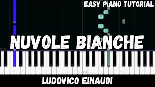 Ludovico Einaudi  Nuvole Bianche Easy Piano Tutorial [upl. by Raphael]