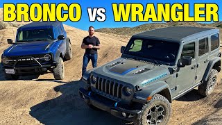 Ford Bronco vs Jeep Wrangler 4xe HeadtoHead Comparison [upl. by Halilahk]