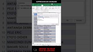 Suppression automatique de doublons excel youtubeshorts doublons reels viral shorts [upl. by Lledraw]