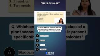 Plant secondary metabolite CSIR NET PYQs  Plant physiology [upl. by Yakcm]