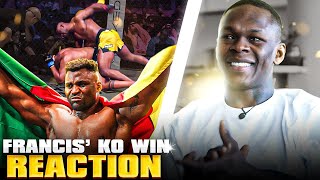 Israel Adesanya Reacts To Francis Ngannous Emotional KO Win amp Talks Best Heavyweight Debate [upl. by Ecile]