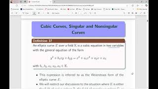 Lecture 65  Elliptic Curve Cryptosystems [upl. by Nodlehs]