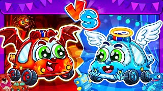 Baby Red Car VS Baby Blue Car  Angel VS Demon More Kids Songs🚑🚓And Nursery Rhymes by Toddler Cars [upl. by Yntruoc]