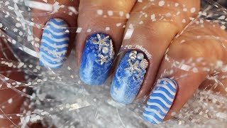 Easy Sea Beach Nail Art Design DIY  Sea Nails Tutorial [upl. by Vescuso987]