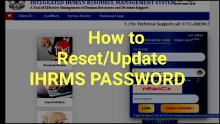 How to reset ihrms password update ihrms password [upl. by Ruthanne]