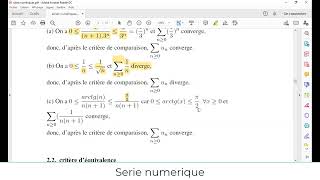 Critere dequivalence  Critere de comparaison  Serie numérique [upl. by Lengel]