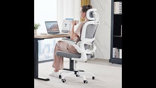 Office Ergonomic Desk Chair 330 LBS Comfortable Gaming for Long Hours for Study and Work White [upl. by Enihpesoj]