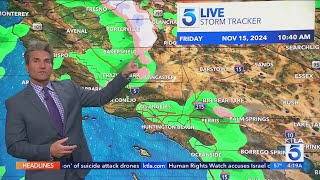 Threatening clouds scattered showers arrive in SoCal [upl. by Also]