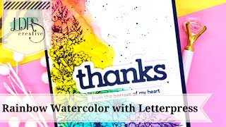 Rainbow Watercolor with Letterpress [upl. by Ahsiekar]