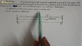 Deflection in Simply Supported Beam with Point Load on the Centre  Strain Energy Method [upl. by Bate82]