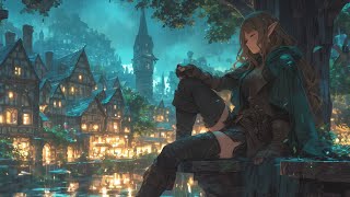 Relaxing Medieval Music with Rain Sounds  BardTavern Ambience Celtic Music Fantasy Medieval City [upl. by Hoes109]