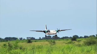 FOKKER 50  5YSMQ Landing and Takeoff Malakal HJMK South Sudan [upl. by Odrarej286]