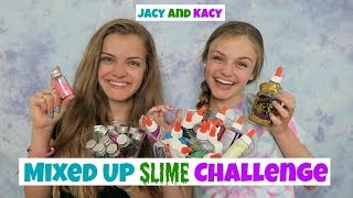 Mixed Up Slime Challenge  Jacy and Kacy [upl. by Lladnor]