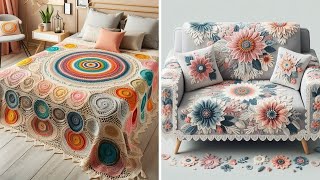 beautiful crochet bedsheet and sofa cover design 💐✨ [upl. by Lovmilla]