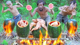 Cooking Chicken Wings in a Watermelon LOL 000189 [upl. by Arquit]