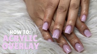 Pastel Pink Acrylic Overlay Nails  How to do Acrylic Overlay  Acrylic Nail Tutorial  Clarissa Ama [upl. by Rena]