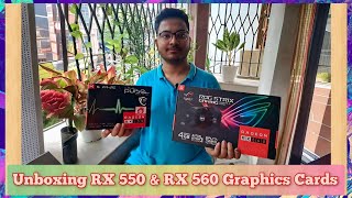 Unboxing RX 550 amp RX 560 Graphics Cards [upl. by Lalib]