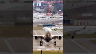 Crosswind TakeOff RWY32 Zurich Airport 27032024 A330 [upl. by Ayatahs]