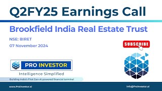 Brookfield India REIT  Q2FY25  Earnings Conference Call  earningcall concall brookfield [upl. by Naltiak]