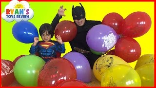 SURPRISE TOYS GIANT BALLOON POP CHALLENGE with Ryan ToysReview [upl. by Scutt]