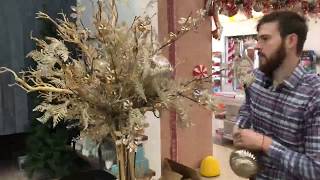 How to Create an Elegant Christmas Centerpiece Topiary Older Video Weird Camera Angle [upl. by Leontina]