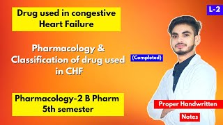 L2। U1। Drug used in congestive heart failure। Pharmacology B Pharm 5th semester। CHF। Shahruddin। [upl. by Erbes657]