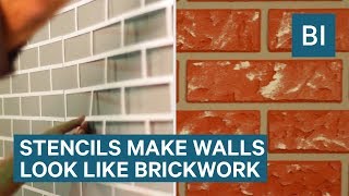 These Stencils Make Walls Look Like Brickwork — Heres How [upl. by Ezri]